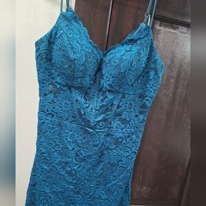 Teal Lace Bodycon Dress
